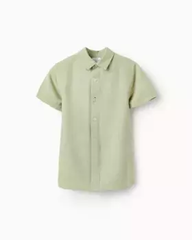 Однотонная рубашка для мальчика с короткими рукавами Zippy, светло-зеленый