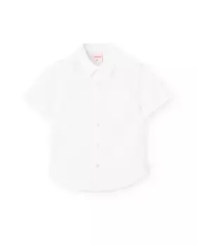 Однотонная рубашка для мальчиков с короткими рукавами Boboli, белый