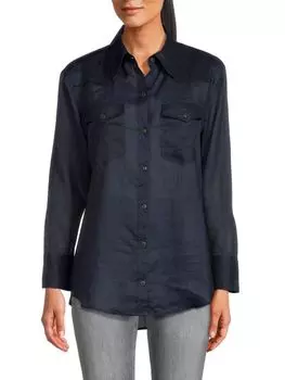 Однотонная рубашка Farren Rag & Bone, цвет Salute Blue