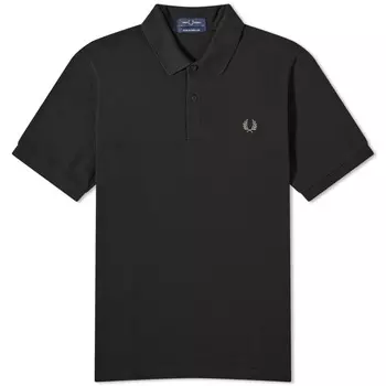 Однотонная рубашка-поло Fred Perry, черный/зеленый