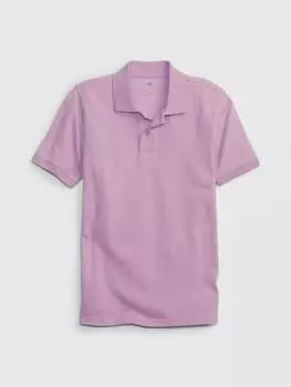 Однотонная рубашка-поло из пике Gap, цвет bright purple