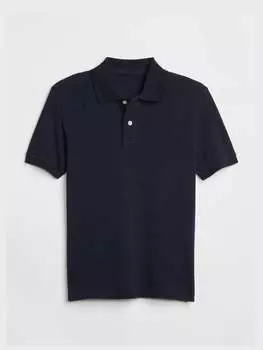 Однотонная рубашка-поло из пике Gap, цвет dark blue