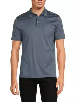 Однотонная рубашка-поло с карманами Reiss, цвет Steel Blue