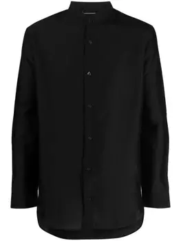 Однотонная рубашка с длинными рукавами Emporio Armani, черный