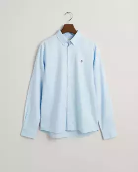 Однотонная рубашка с длинными рукавами Gant, синий