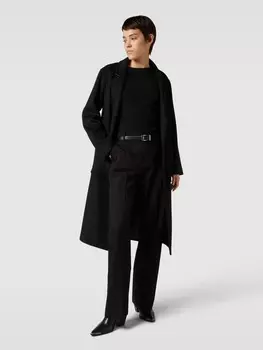 Однотонная рубашка с длинными рукавами и круглым вырезом Marc Cain, черный