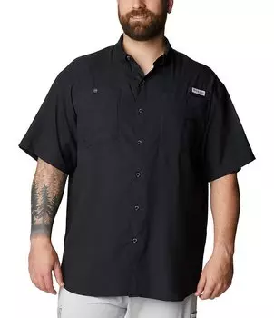 Однотонная рубашка с короткими рукавами Columbia PFG Big & Tall Tamiami II, черный