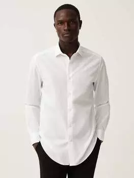 Однотонная рубашка Slim-Fit без глажки Ovs, цвет white