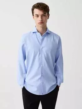 Однотонная рубашка узкого кроя из хлопка Ovs, цвет soft blue