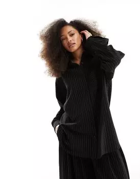Однотонная рубашка в полоску ASOS DESIGN