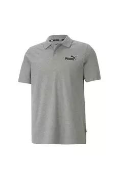 Однотонная серая мужская футболка с круглым вырезом 58667403 ESS Pique Polo Medium G Puma, розовый