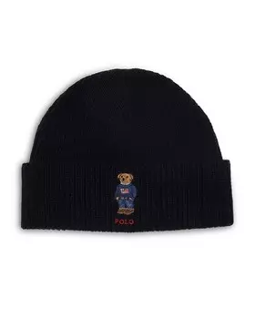 Однотонная шапка с медведем и флагом Polo Ralph Lauren, черный
