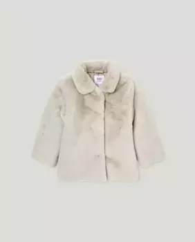 Однотонная шуба для девочки Baby El Corte Ingls, цвет 120 Crudo