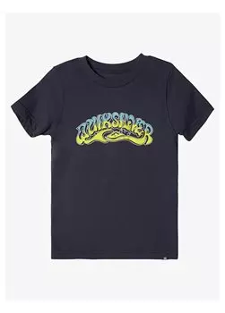 Однотонная синяя мужская футболка EQBZT04715-BHA0-BUBBLE ARCH SS YOUT Quiksilver, синий
