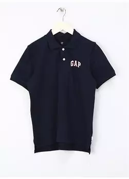 Однотонная синяя мужская футболка-поло 843607000 Gap, синий