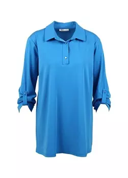 Однотонная синяя женская блузка Selen