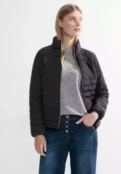 Однотонная стеганая куртка Cecil без капюшона, черный
