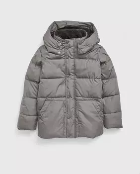 Однотонная стеганая куртка для мальчика с карманами Gap, серый