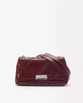Однотонная стеганая сумка через плечо с магнитной застежкой Parfois, бордовый