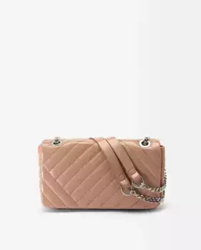 Однотонная стеганая сумка через плечо с магнитной застежкой Parfois, розовый