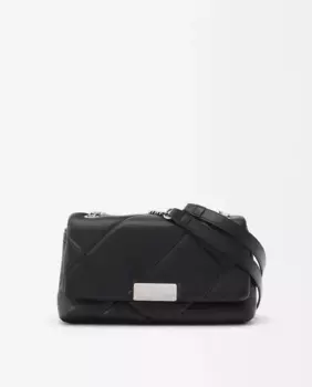 Однотонная стеганая сумка через плечо с магнитной застежкой Parfois, черный