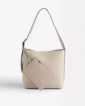 Однотонная сумка через плечо с магнитной застежкой и съемной сумкой для туалетных принадлежностей Parfois, бежевый