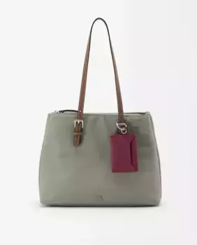 Однотонная сумка через плечо в стиле шоппер с несколькими отделениями, застежкой-молнией и съемным отделением для карт Parfois, зеленый