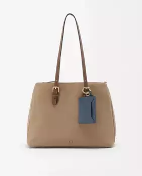 Однотонная сумка через плечо в стиле шоппер с несколькими отделениями, застежкой-молнией и съемным отделением для карт Parfois, коричневый