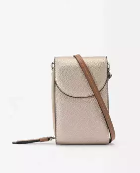 Однотонная сумка для мобильного телефона, трансформируемая в сумку на плечо, с клапаном и магнитной застежкой Parfois, серебрянный