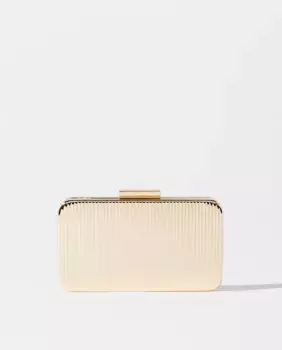 Однотонная сумка для вечеринки в стиле клатч, трансформируемая в сумку через плечо, с застежкой на пуговицы Parfois, золотой