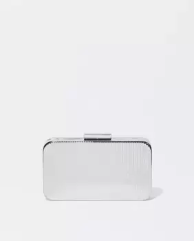 Однотонная сумка для вечеринки в стиле клатч, трансформируемая в сумку через плечо, с застежкой на пуговицы Parfois, серебрянный