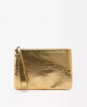 Однотонная сумка для вечеринок с регулируемой ручкой и застежкой-молнией Parfois, золотой