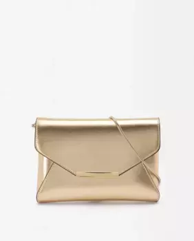 Однотонная сумка на плечо, трансформируемая в сумку-конверт с магнитной застежкой Parfois, золотой