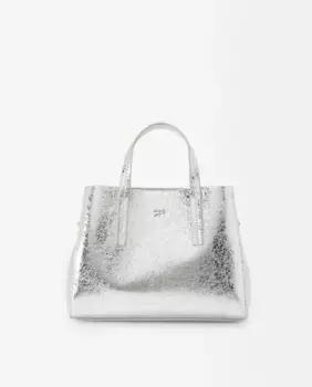 Однотонная сумка-тоут, трансформируемая в сумку через плечо, с несколькими отделениями и магнитной застежкой Parfois, серебряный