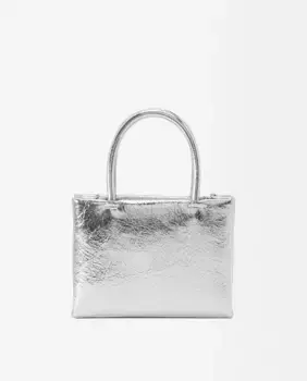 Однотонная сумка-тоут, трансформируемая в сумку через плечо, с магнитной застежкой Parfois, серебряный