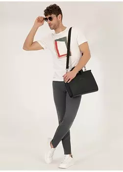 Однотонная темно-серая мужская футболка Pierre Cardin