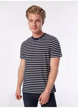 Однотонная темно-синяя мужская футболка с круглым вырезом 842066 Gap, темно-синий