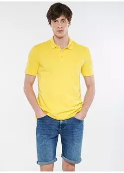 Однотонная темно-желтая мужская футболка-поло Mavi