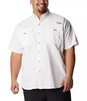 Однотонная тканая рубашка Columbia PFG Big & Tall Bahama II с короткими рукавами, белый