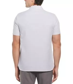 Однотонная тканая рубашка с короткими рукавами Perry Ellis Dobby, фиолетовый