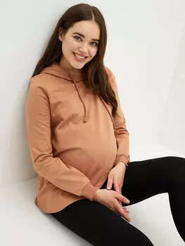 Однотонная толстовка для беременных с длинными рукавами и для кормления грудью LCWAIKIKI Maternity