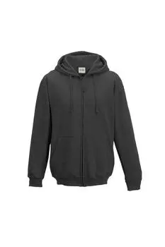 Однотонная толстовка с капюшоном на молнии и полной молнией Zoodie AWDis, черный