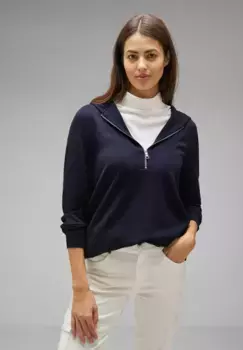 Однотонная толстовка с капюшоном STREET ONE, синий