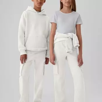 Однотонная толстовка с капюшоном унисекс Gap, белый