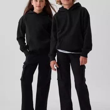 Однотонная толстовка с капюшоном унисекс Gap, черный