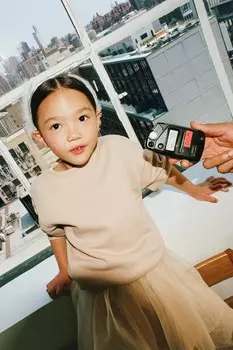 Однотонная трикотажная кофта вафельного тиска ZARA, светло-бежевый