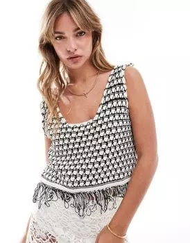 Однотонная трикотажная майка с кисточкой ASOS DESIGN