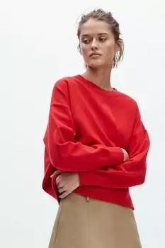 Однотонная трикотажная толстовка ZARA, красный