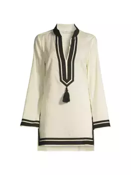 Однотонная туника Тори Tory Burch, цвет french cream