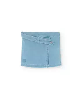 Однотонная юбка-шорты для девочек с резиновой регулировкой Boboli, голубой